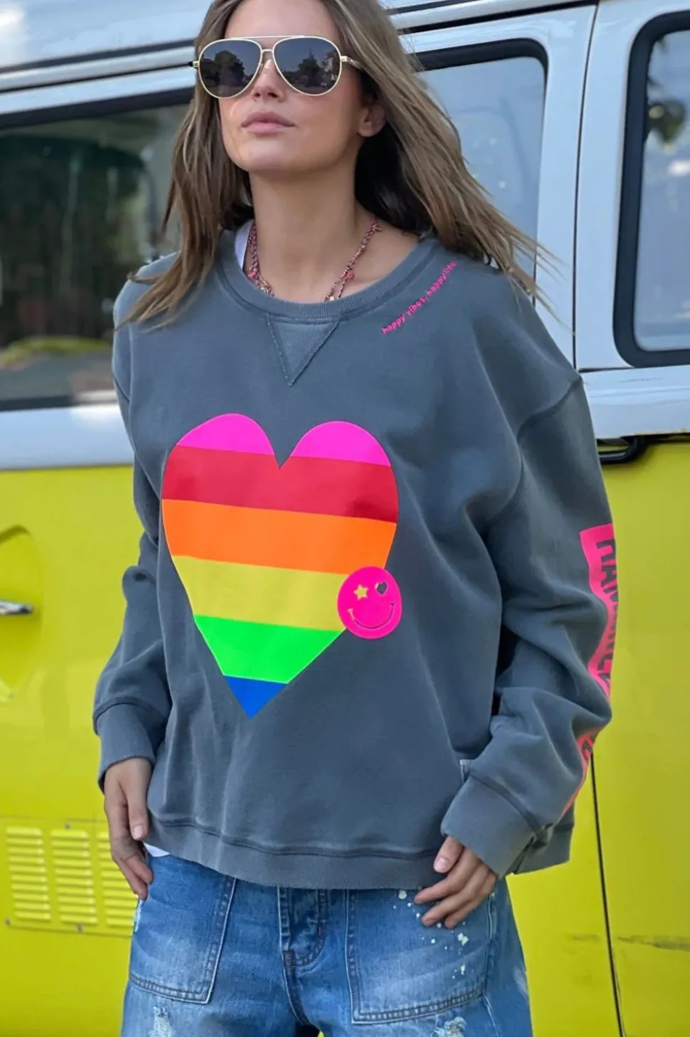 Hammill & Co Vintage Heart Sweat | Charcoal