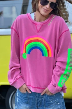 Hammill & Co Vintage Rainbow Sweat | Washed Pink
