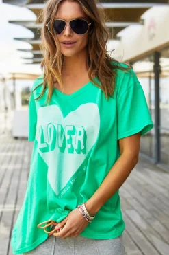 Hammill & Co Vintage Wash Lover Heart Tee | Green