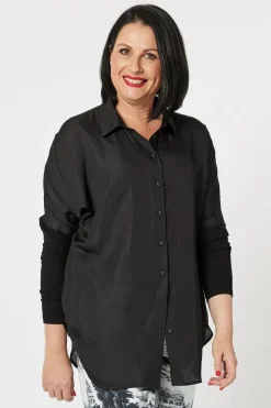 Hammock & Vine Luxe Button Through Shirt | Black