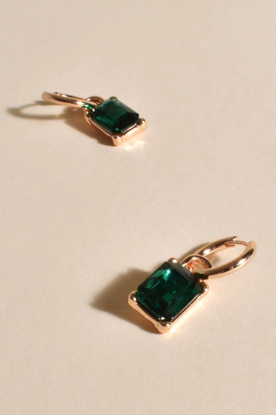 Jewel Drop Mini Hoop | Emerald