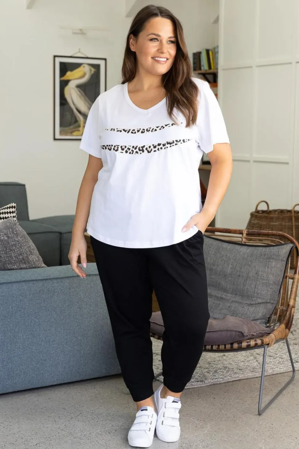 Jovie The Label Gigi Tee | White Leopard