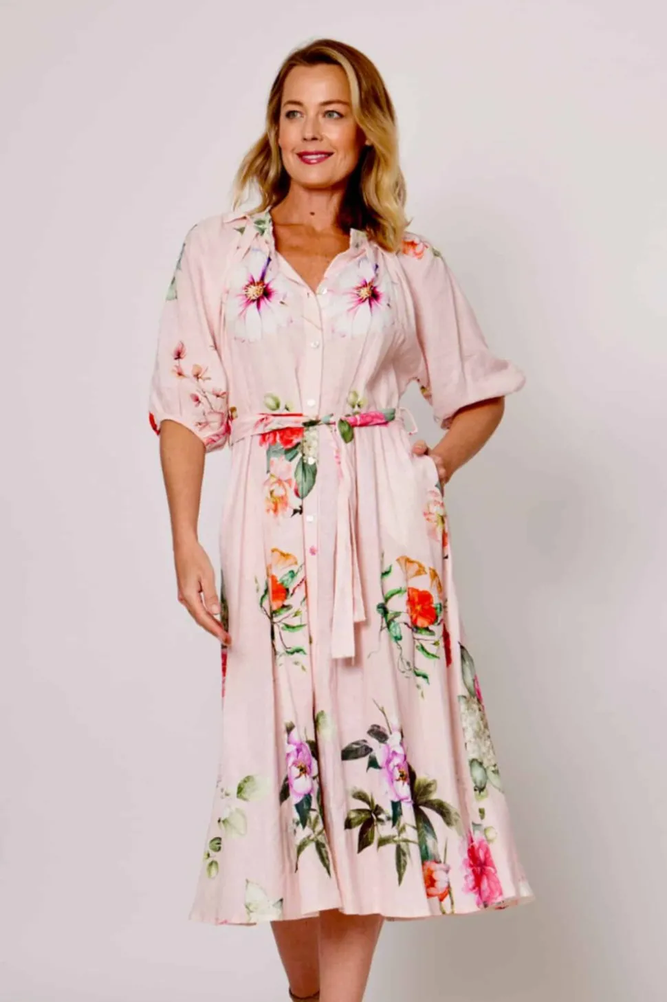 La Strada Calista Shirt Dress | Pink Floral
