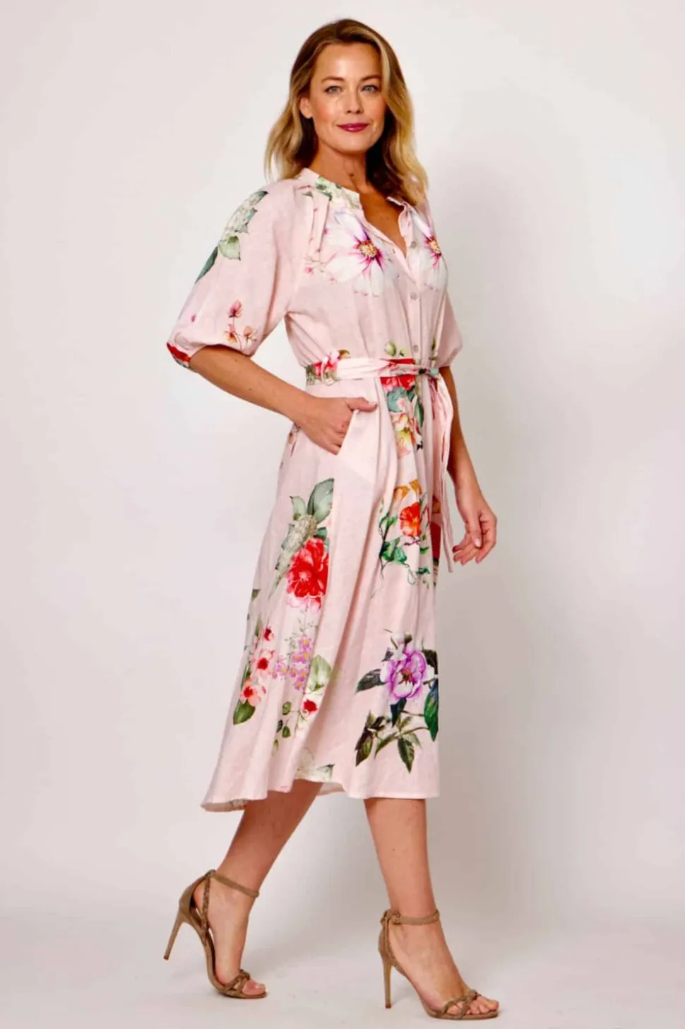 La Strada Calista Shirt Dress | Pink Floral