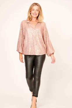 La Strada Phoebe Bling Blouse | Champagne