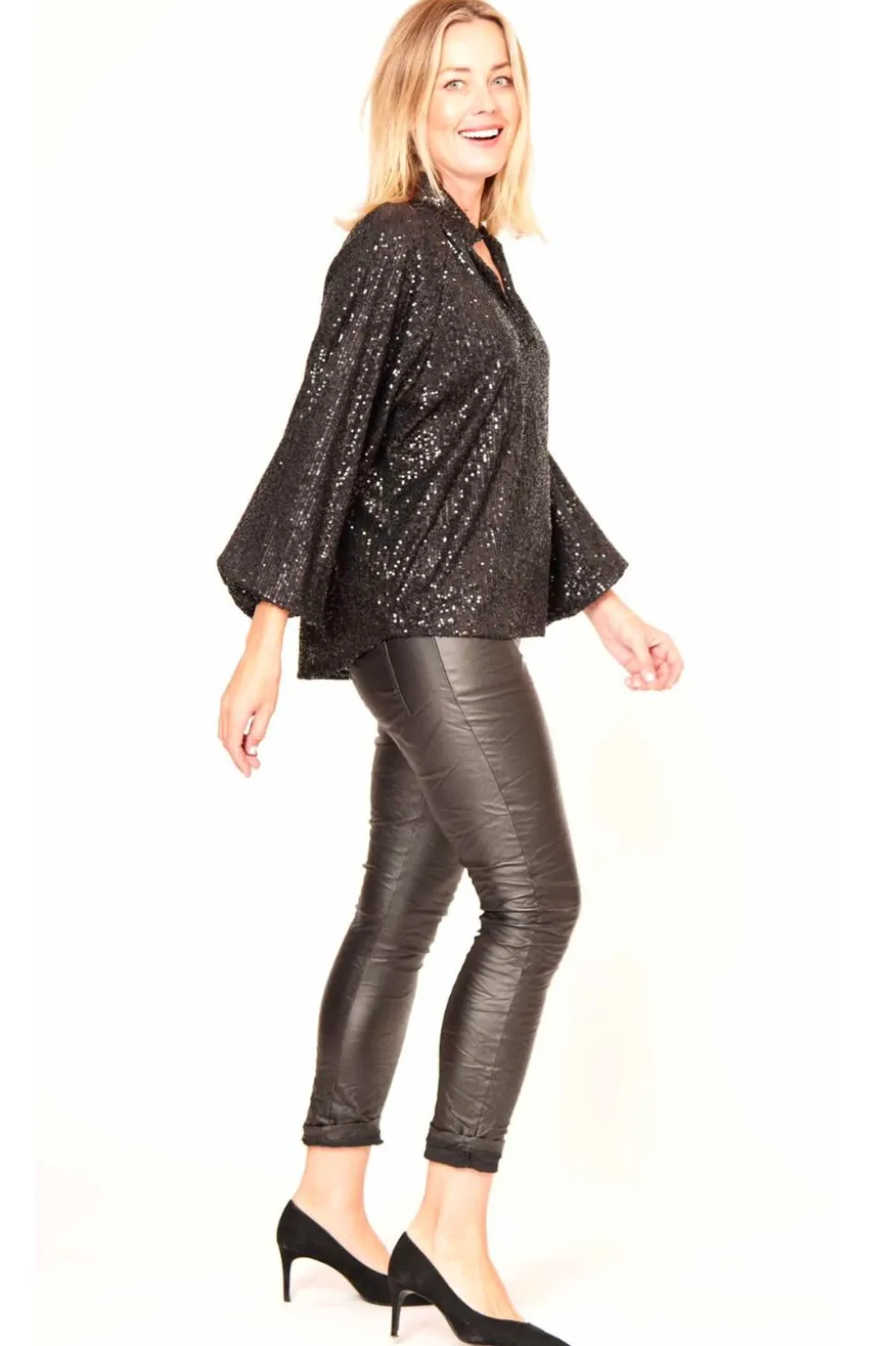 La Strada Phoebe Bling Blouse | Black