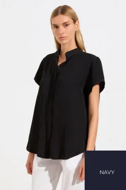 Mela Purdie Soft Stand Shirt | Navy