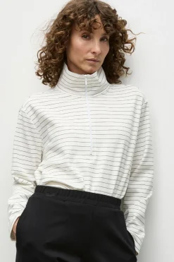 Mela Purdie Zip Front Sweater | Cream/Black
