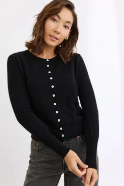 Mia Fratino Essential Slim Cardi | Jet Black