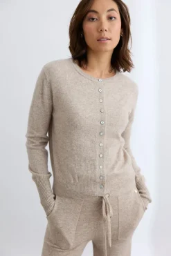 Mia Fratino Essential Slim Cardi | Toast