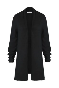 Mia Fratino Essentials Soft Roll Cardi | Jet Black