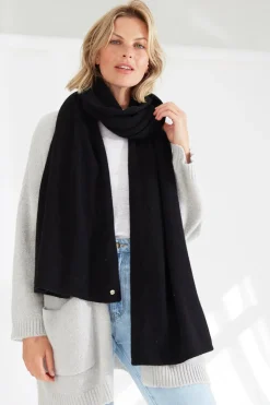 Mia Fratino Pure Cashmere Wrap | Jet Black