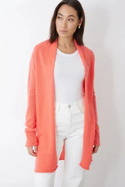 Mia Fratino Pure Essentials Soft Roll Cardi | Papaya