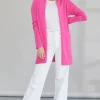 Mia Fratino Pure Essentials Soft Roll Cardi | Peony