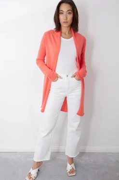 Mia Fratino Pure Essentials Soft Roll Cardi | Papaya