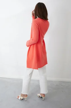 Mia Fratino Pure Essentials Soft Roll Cardi | Papaya