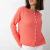 Mia Fratino Pure Reversible Button Cardi | Papaya