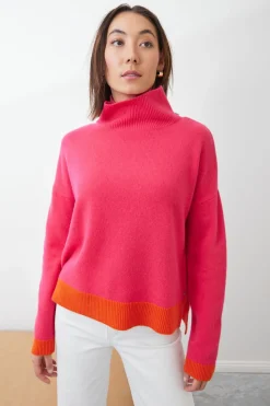 Mia Fratino Tessa Mock Neck | Watermelon/Aperol