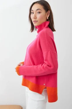 Mia Fratino Tessa Mock Neck | Watermelon/Aperol