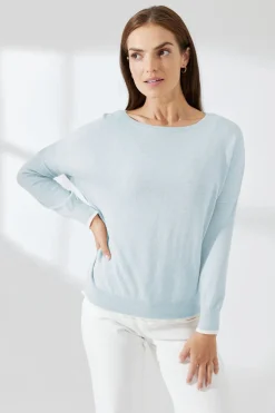 Mia Fratino Theo Tipped Boatneck | Mist/Starch