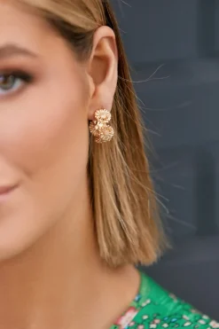 Mini Daisy Hoop Earrings | Gold