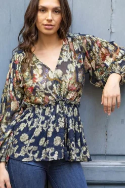 Miss June Lyam Blouse | Navy