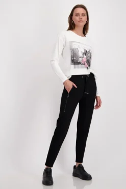 Monari Skinny Trousers With Zip Pockets | Black