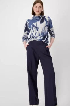 Monari Stand-Up Collar Pullover | Moon Patterned