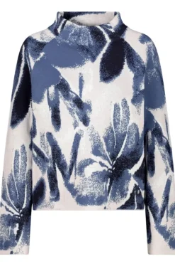 Monari Stand-Up Collar Pullover | Moon Patterned