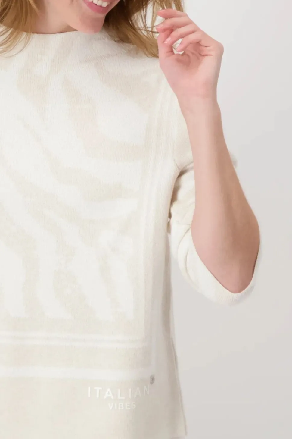 Monari Tiger Pattern Jumper | Off White Patterned