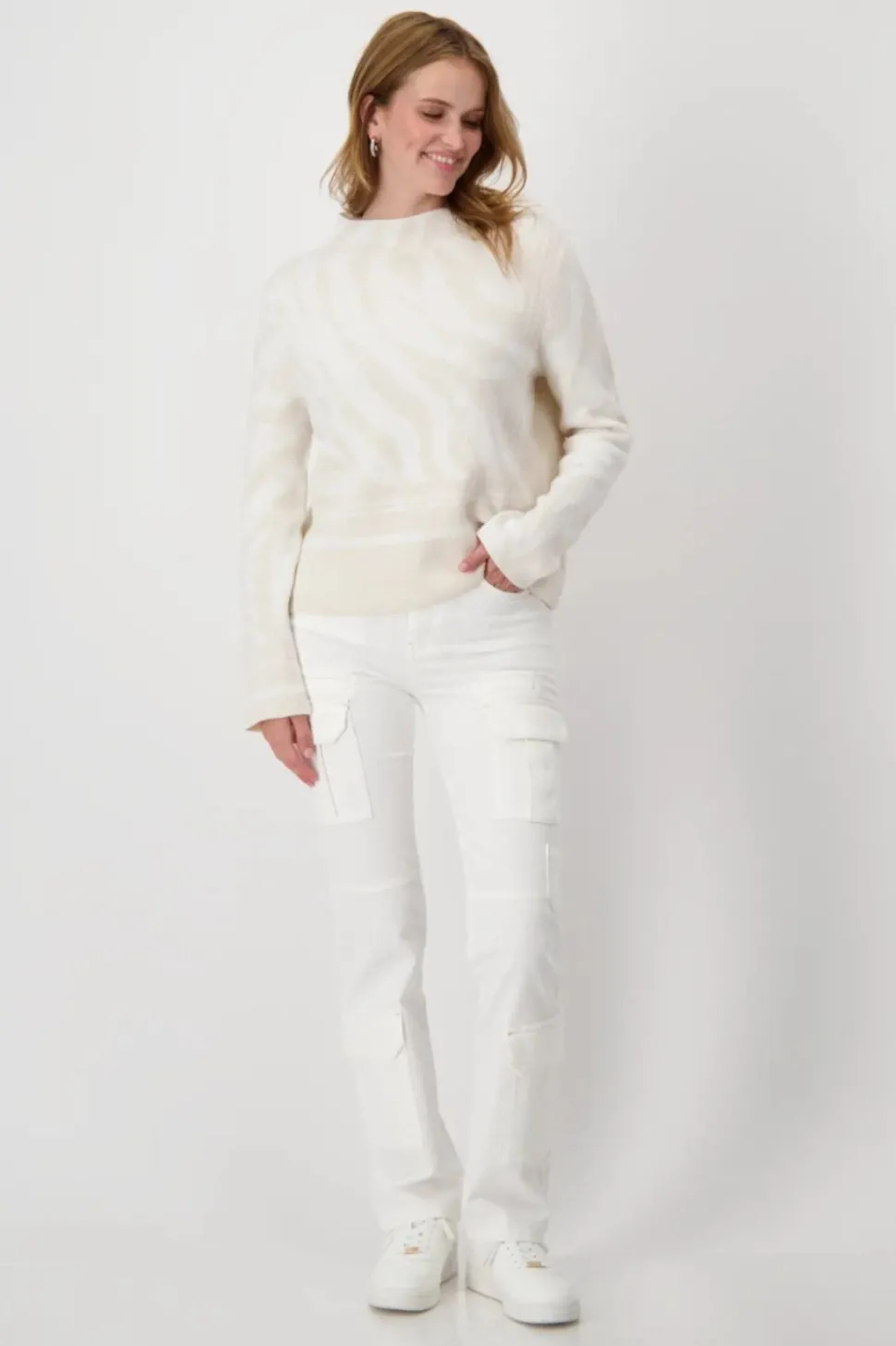 Monari Tiger Pattern Jumper | Off White Patterned