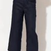 Nisha Cropped Linen Pant | Navy