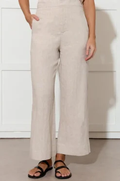 Nisha Cropped Linen Pant | Natural
