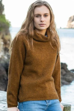 Noble Wilde Moss Stitch Cowl Neck | Tahiti