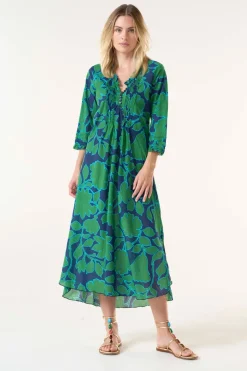 Oneseason Long Poppy Dress | Porto Vecchio Green