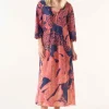 Oneseason Long Poppy Dress | Portofino | Coral
