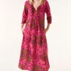 Oneseason Long Poppy Dress | San Sebastian | Hot Coral