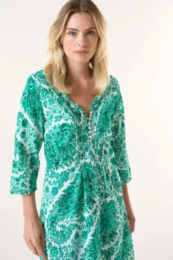 Oneseason Long Poppy Dress | St Tropez | Emerald