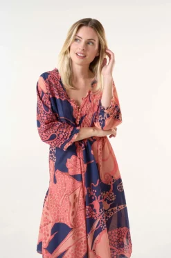 Oneseason Middy Poppy Dress | Portofino | Coral