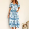 Patchwork Dress | Azure Mosaic