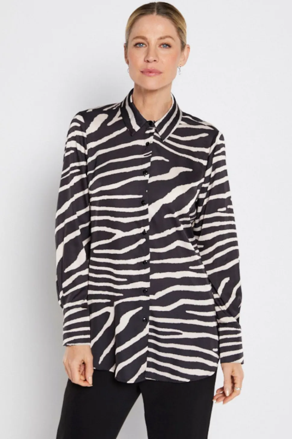 Philosophy Hill Satin Shirt | Zebra