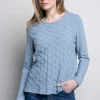 Picadilly Crew Neck Smocked Top | Sterling Blue