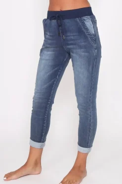 Riley Denim Jogger | Blue Wash