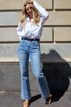 Saint Rose Jayne Wide Leg Jean | Vintage Wash