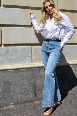 Saint Rose Jayne Wide Leg Jean | Vintage Wash