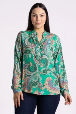 Silvermaple Collection | Ginevra Paisley Shirt | Green