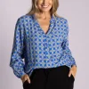 Silvermaple Collection | Lara Shirt | Geometric Blue