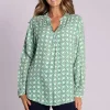 Silvermaple Collection | Lara Shirt | Geometric Green