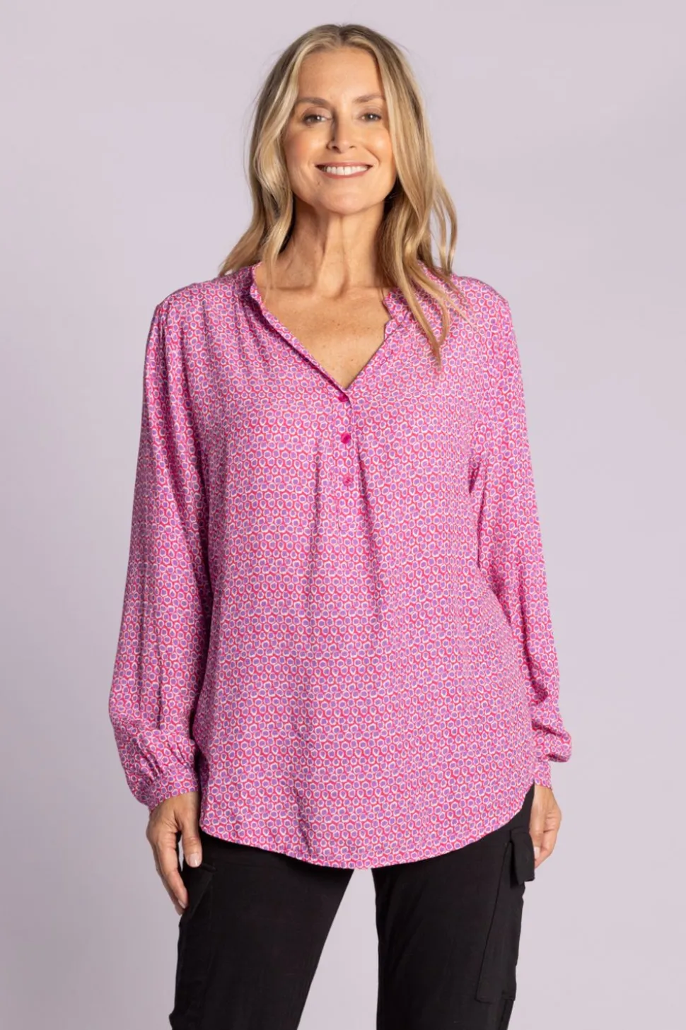 Silvermaple Collection | Sofia Shirt | Ocelot Pink/Purple