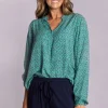 Silvermaple Collection | Sofia Shirt | Ocelot Navy/Green
